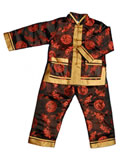 Boy's Long-Sleeved Blessing Dragons Wadded Mandarin Suit