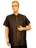 Short-Sleeved Longevity Midline Mandarin Shirt