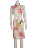 Sleeveless Lotus Short Cheongsam