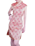 Sleeveless Rose Embroidery Short Cheongsam